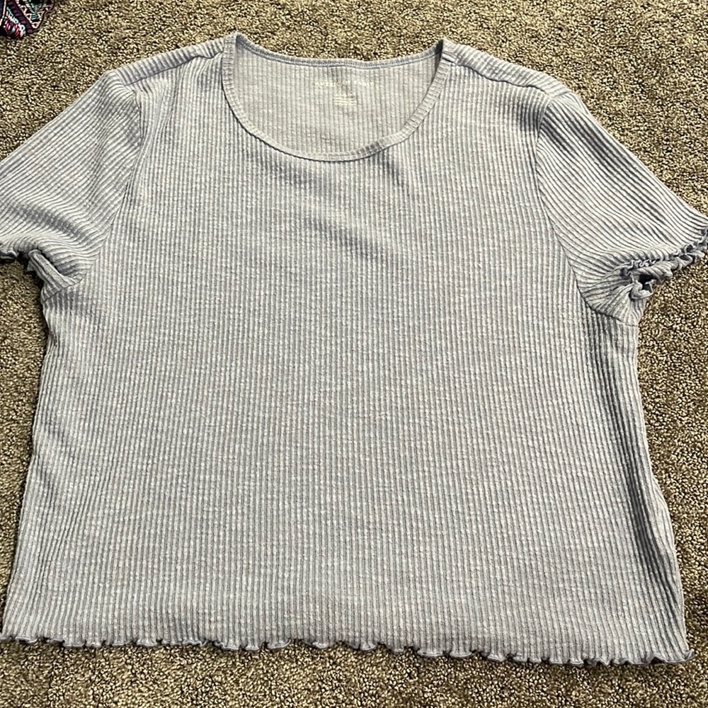 A large light blue crop top